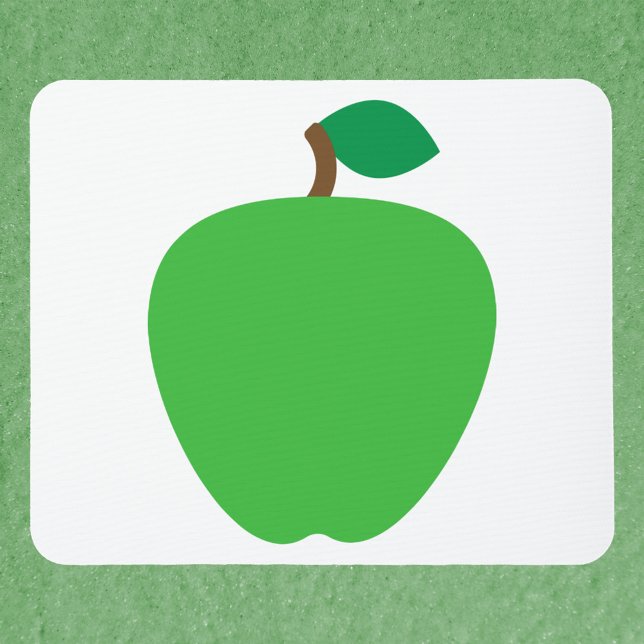 Apple Green Fruit Mouse Mat (A mouse pad with a green apple.)