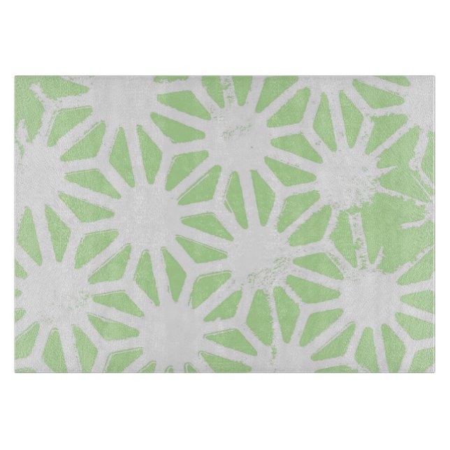 Apple green geometric pattern cutting board (Front)