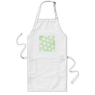 Apple green geometric pattern long apron