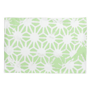 Apple green geometric pattern pillowcase