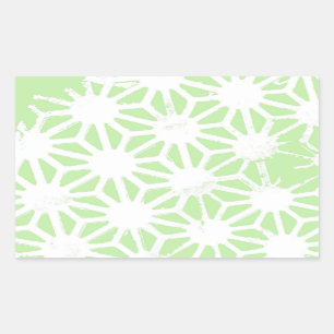 Apple green geometric pattern rectangular sticker