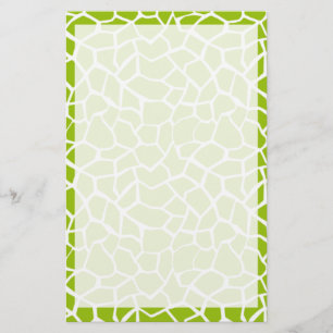 Apple Green Giraffe Animal Print Stationery