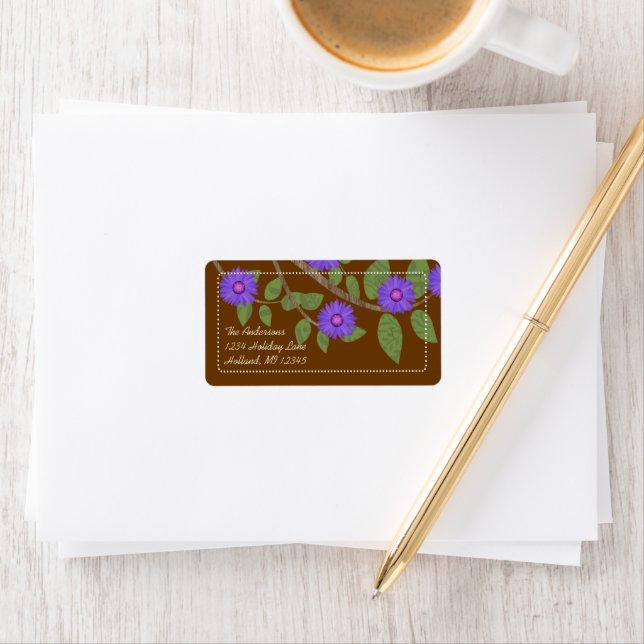 Apple Green Grape Charcoal Return Address Label (Insitu)