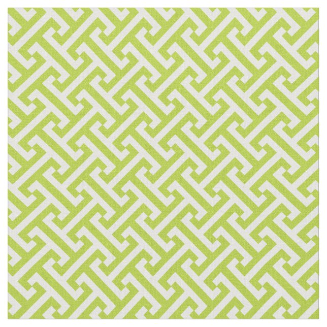 Apple Green Greek Key Pattern Fabric (Close Up)