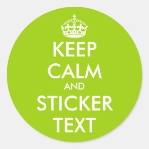 Apple green Keep Calm Stickers   personalizable