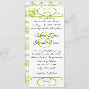 Apple Green Love Birds Wedding Invitation