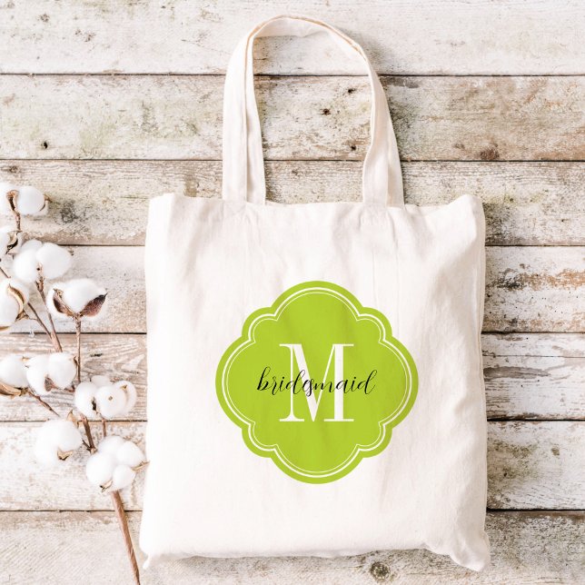 Apple Green Monogram Bridesmaid Tote Bag (Creator Uploaded)