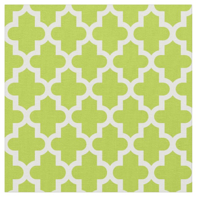 Apple Green Moroccan Print Fabric (Close Up)