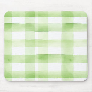 Apple Green Plaid Stripes Mouse Mat