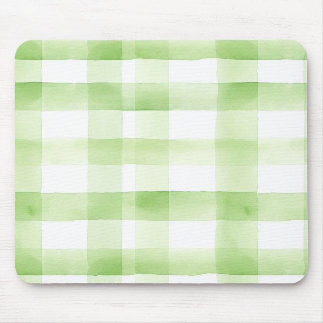 Apple Green Plaid Stripes Mouse Mat (Front)
