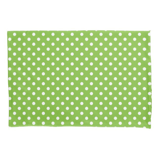 Apple green polka dots pillowcase cover sleeve (Front)