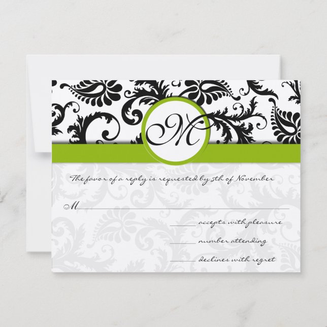 Apple Green Response Card- Text on Matte Side (Back)