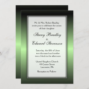 Apple Green Shine Wedding Invitation 5" x 7"