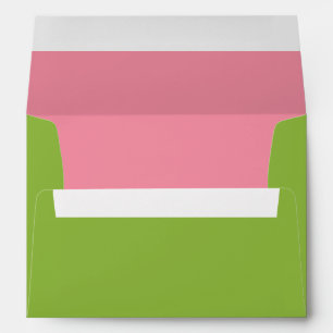 Apple Green Solid A7 Envelope Salmon Pink Liner