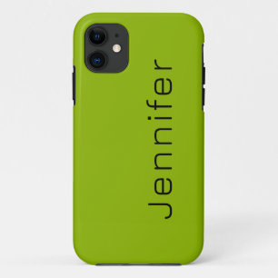 Apple Green Solid Colour Minimalist Name iPhone 11 Case