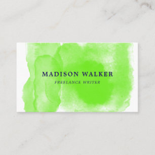 Apple Green Watercolor Business Card