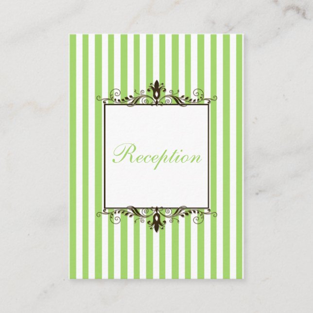 Apple Green, White, Brown Striped Enclosure Card (Front)