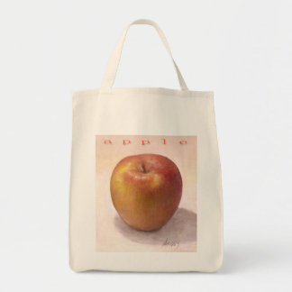 Apple Grocery Tote - Natural White