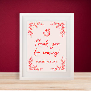 Apple Hand Drawn Baby Shower Favours Sign