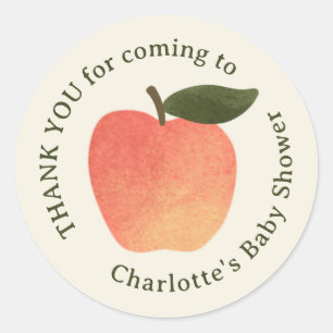 Apple Harvest Baby Shower Thank You  Classic Round Sticker