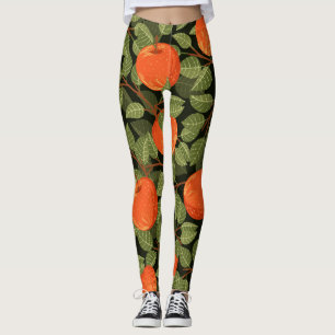 Apple Harvest: Green Leaves Vintage Leggings