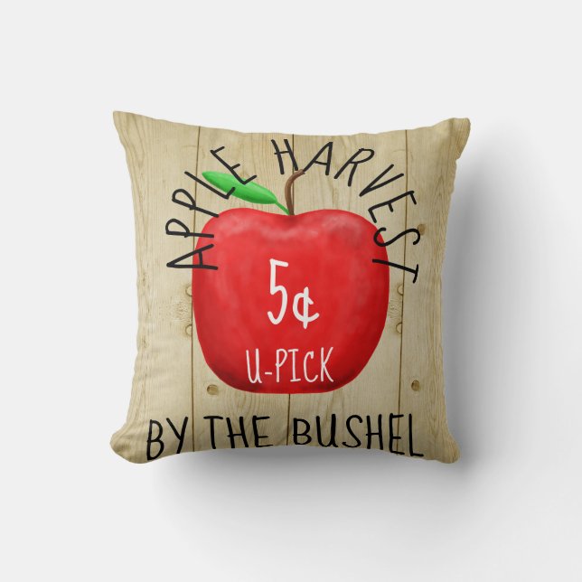 Apple Harvest Vintage Sign Cushion (Front)
