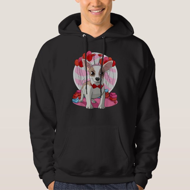 Apple Head Chihuahua Heart Valentine Day Decor Hoodie (Front)