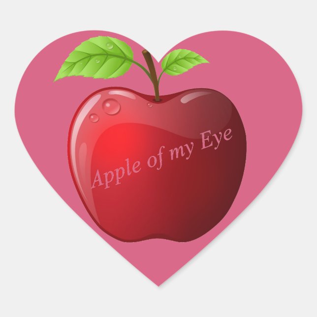 Apple Heart Heart Sticker (Front)
