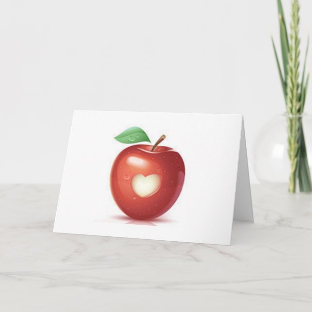 Apple heart holiday card (Front)