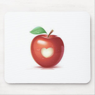 Apple heart mouse mat