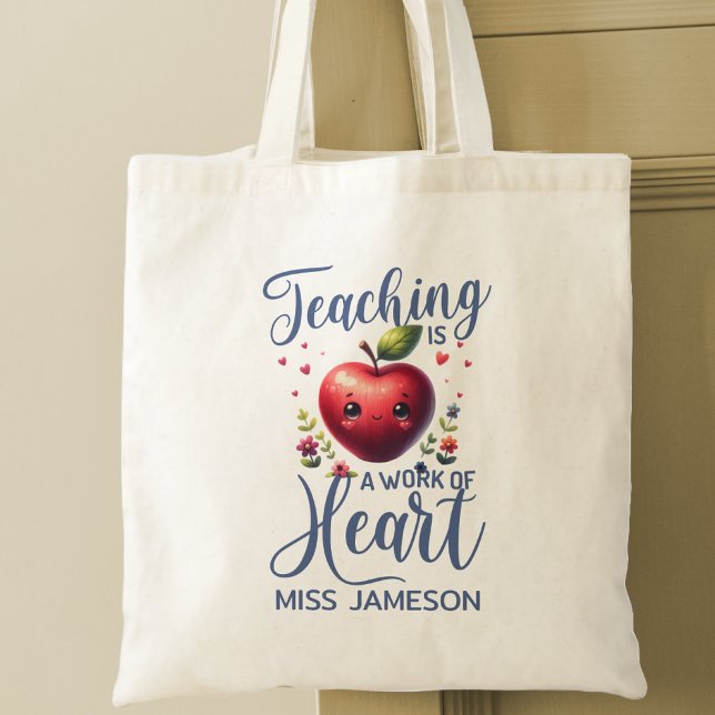 Apple Heart Teachers Appreciation Gift Tote Bag (Creator Uploaded)
