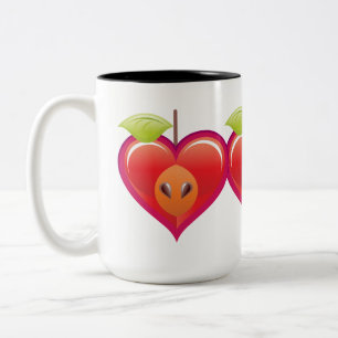 Apple  Heart Two-Tone Coffee Mug