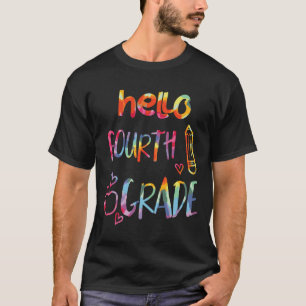 Apple Hello Fourth Grade 4th First Day Of School T T-Shirt