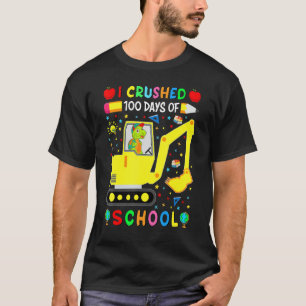 Apple I Crushed 100 Day of School Dinosaur Truck F T-Shirt