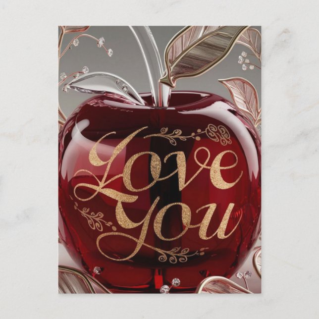 Apple, I Love You Postcard (Front)