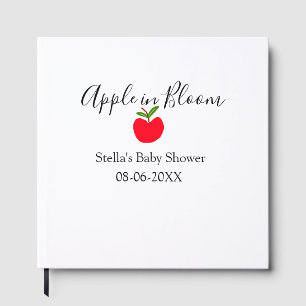 Apple in bloom baby shower red apple name date  guest book