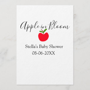 Apple in bloom baby shower red apple name date invitation
