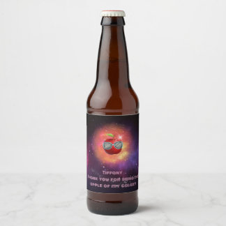 Apple in Thankful Galaxy Beer Bottle Label