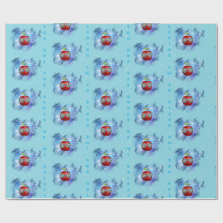Apple in Thankful Galaxy Wrapping Paper