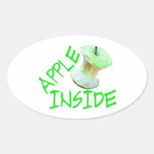 Apple Inside Oval Sticker