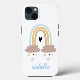 Apple iPhone 13 Case - Rainbow Heart Shaped Rain