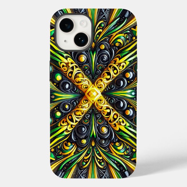 Apple iPhone 14 Case-Mate Jamaican Colours Case-Mate iPhone Case (Back)