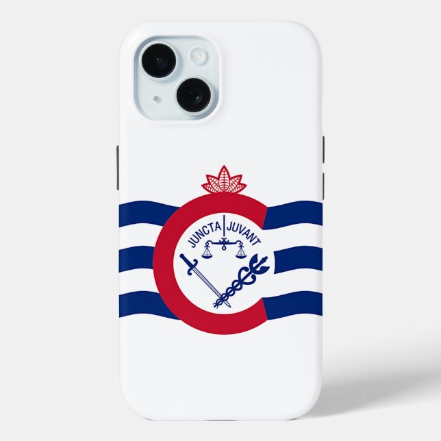 Apple iPhone 15 Case-Mate with Cincinnati flag Case (Back)