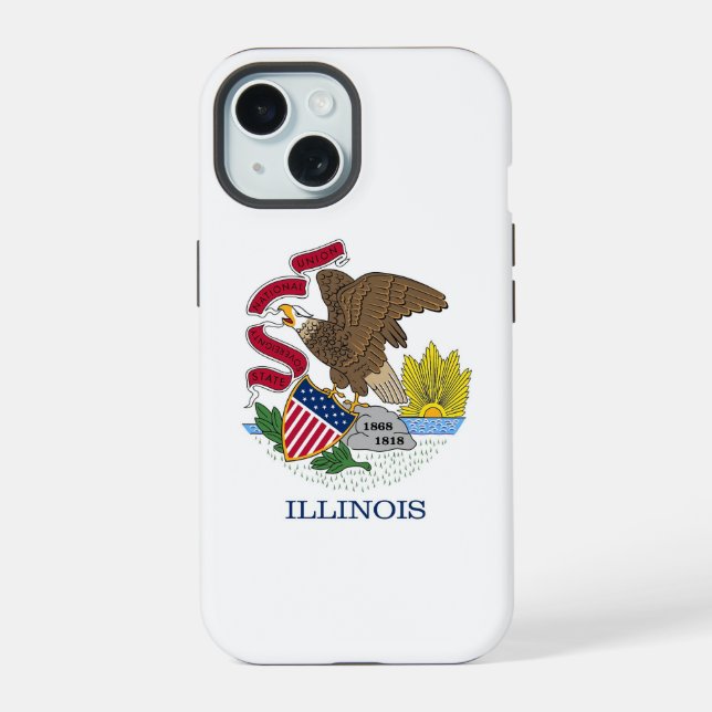 Apple iPhone 15 Case-Mate with Illinois flag Case (Back)