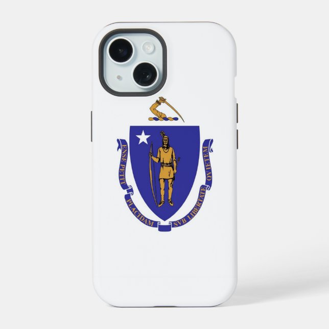 Apple iPhone 15 Case-Mate with Massachusetts flag Case (Back)