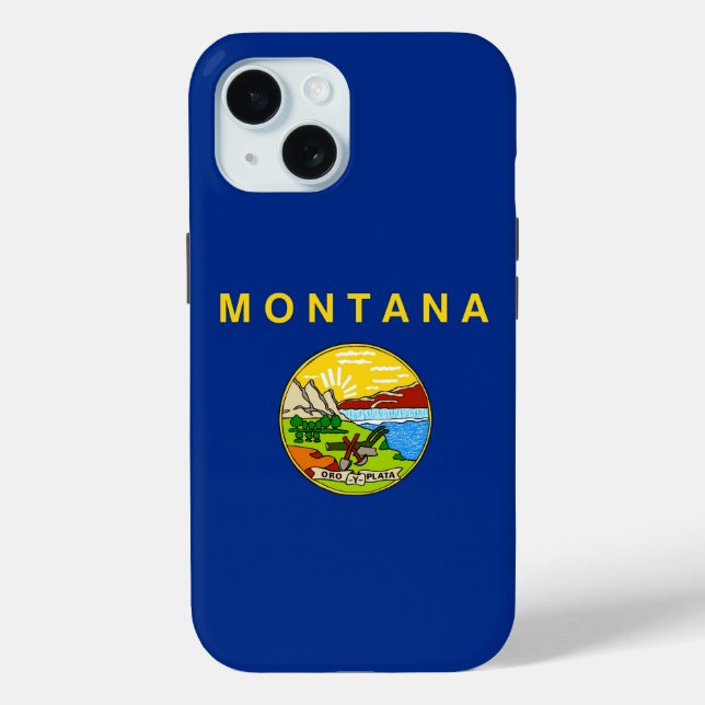Apple iPhone 15 Case-Mate with Montana flag Case (Back)