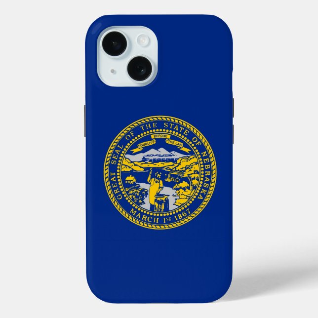 Apple iPhone 15 Case-Mate with Nebraska flag Case (Back)