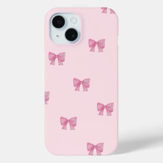 Apple Iphone 15 Phone Case Pink Ribbon Design.