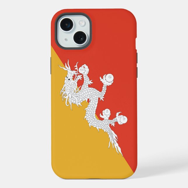 Apple iPhone 15 Plus Case, Bhutan flag Case (Back)