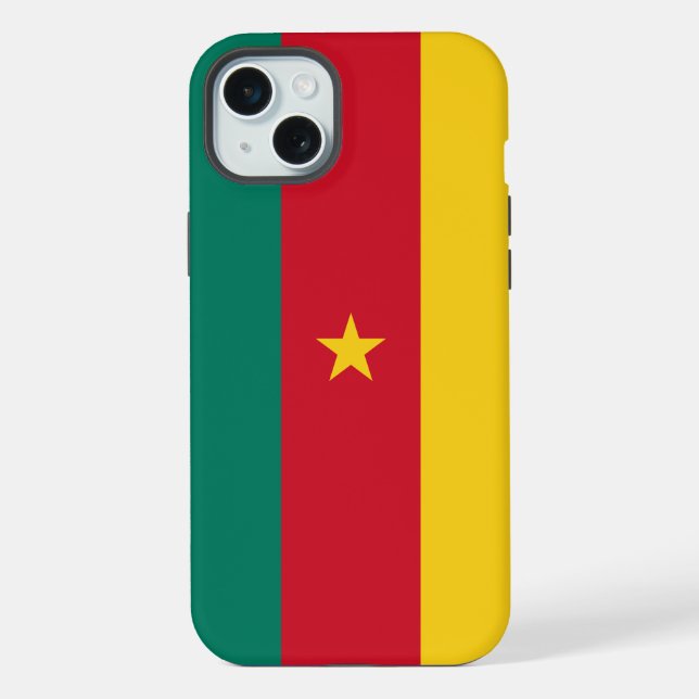 Apple iPhone 15 Plus Case, Cameroon flag Case (Back)
